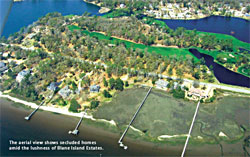 Aerial photo of Blane Island Estates in Sunset Beach, NC
